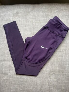 Nike Running Dri-Fit Sheer Full Length Leggings Athletic Purple S